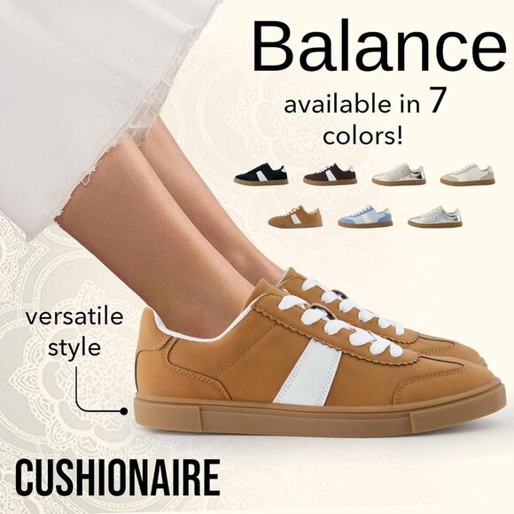 Women's Sneakers Faux Leather Memory Foam Slip Resistant Outsole Casual Shoes - Picture 2 of 9